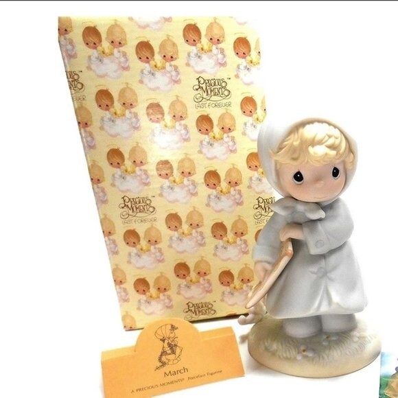 Precious Moments "March" Calendar Girl Figurine  with Gift Box - Picture 2 of 2